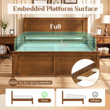 Full Size Wooden Bed Frame with Headboard
