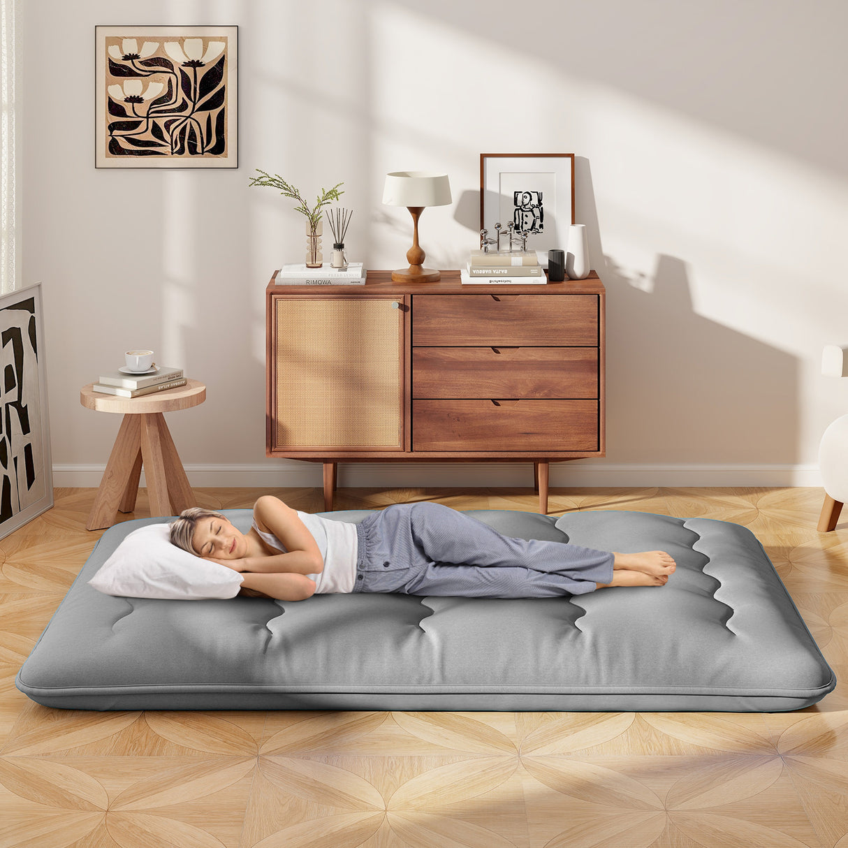 Futon Mattress with Washable Cover and Carry Bag