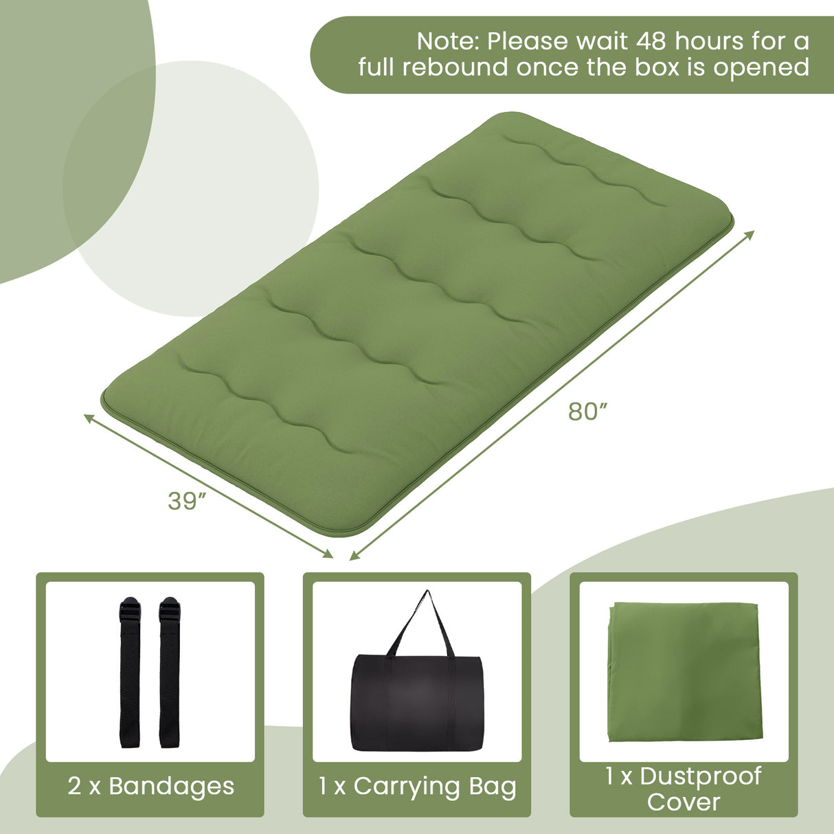 Floor Mattress with Washable Cover and Carry Bag