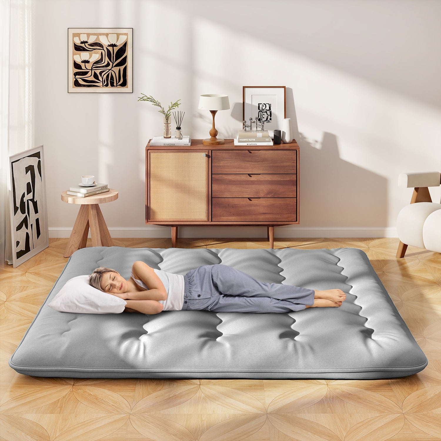 Futon Mattress with Washable Cover and Carry Bag