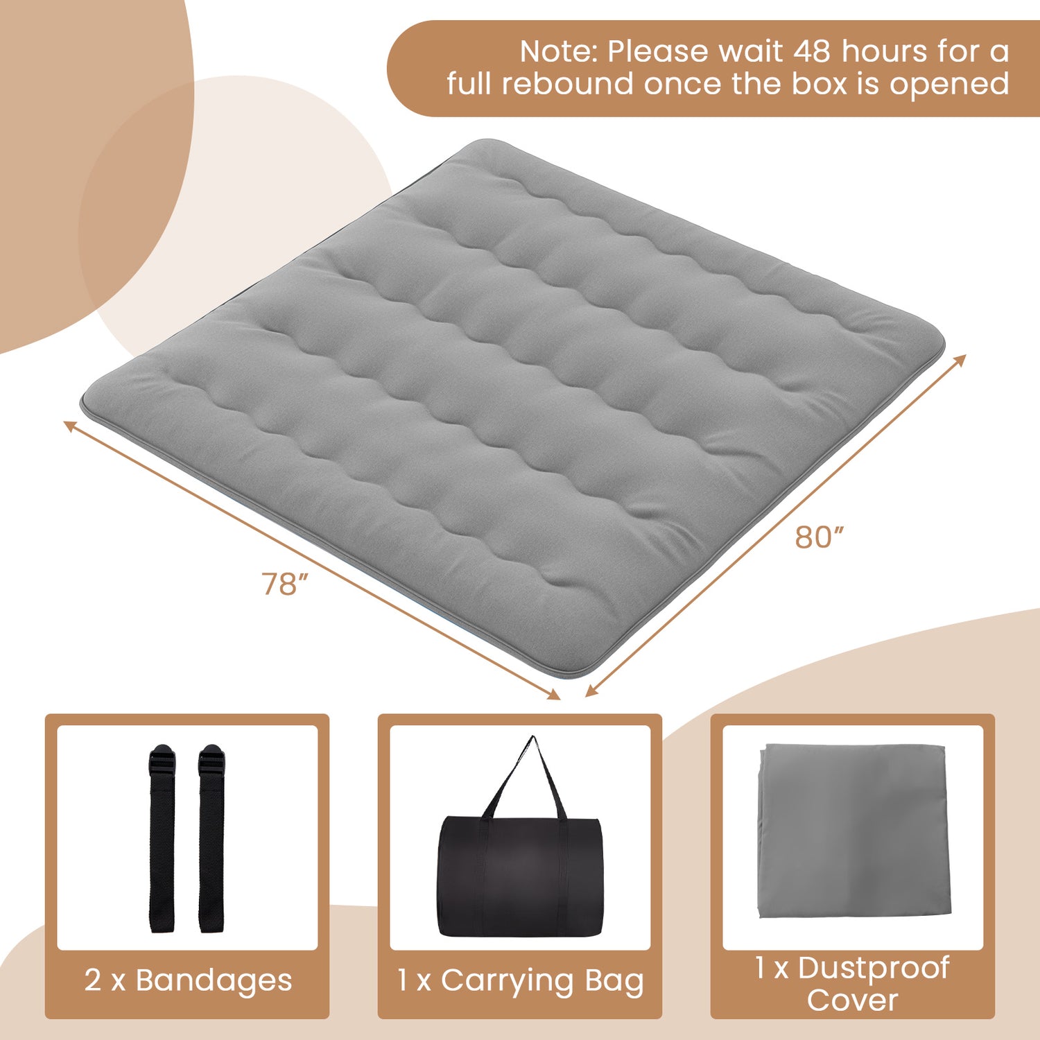 Futon Mattress with Washable Cover and Carry Bag
