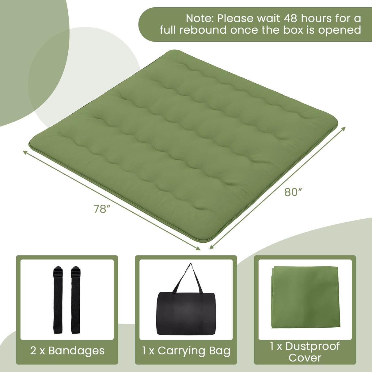 Floor Mattress with Washable Cover and Carry Bag