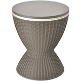 3 in 1 8 Gallon Patio Rattan Cooler Bar Table with Adjust Ice Bucket