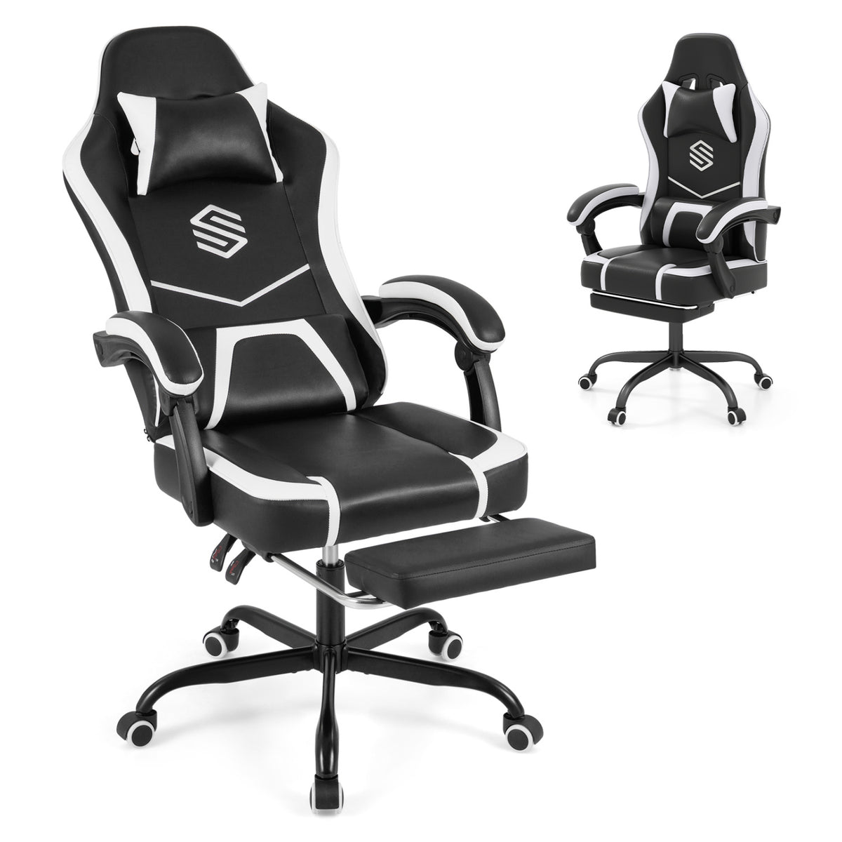 Gaming Chair Height Adjustable Computer Chair with Headrest Ergonomic Office Task Chair