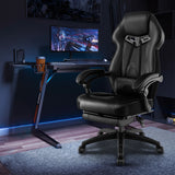Gaming Chair Racing Style Swivel Chair with Footrest and Adjustable Lumbar Pillow