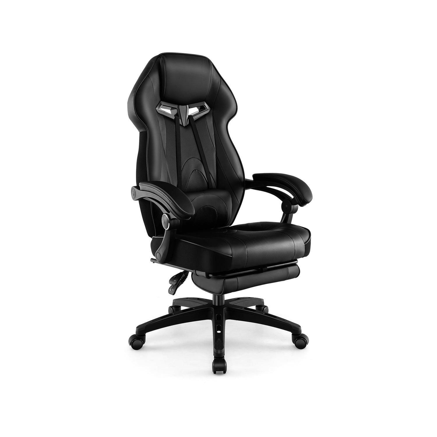 Gaming Chair Racing Style Swivel Chair with Footrest and Adjustable Lumbar Pillow
