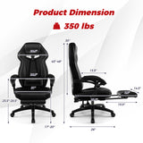 Gaming Chair Racing Style Swivel Chair with Footrest and Adjustable Lumbar Pillow