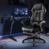 Gaming Chair Racing Style Swivel Chair with Footrest and Adjustable Lumbar Pillow