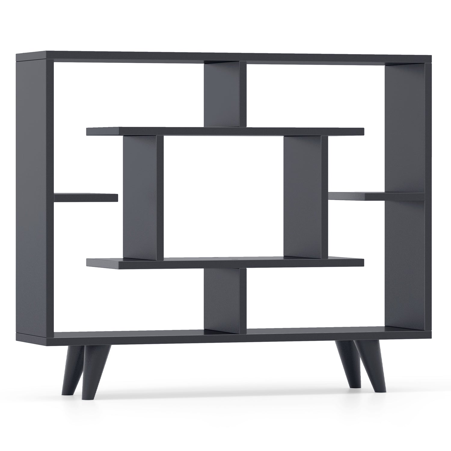Geometric Bookcase with Anti-Tipping Kit and Storage Shelving Unit