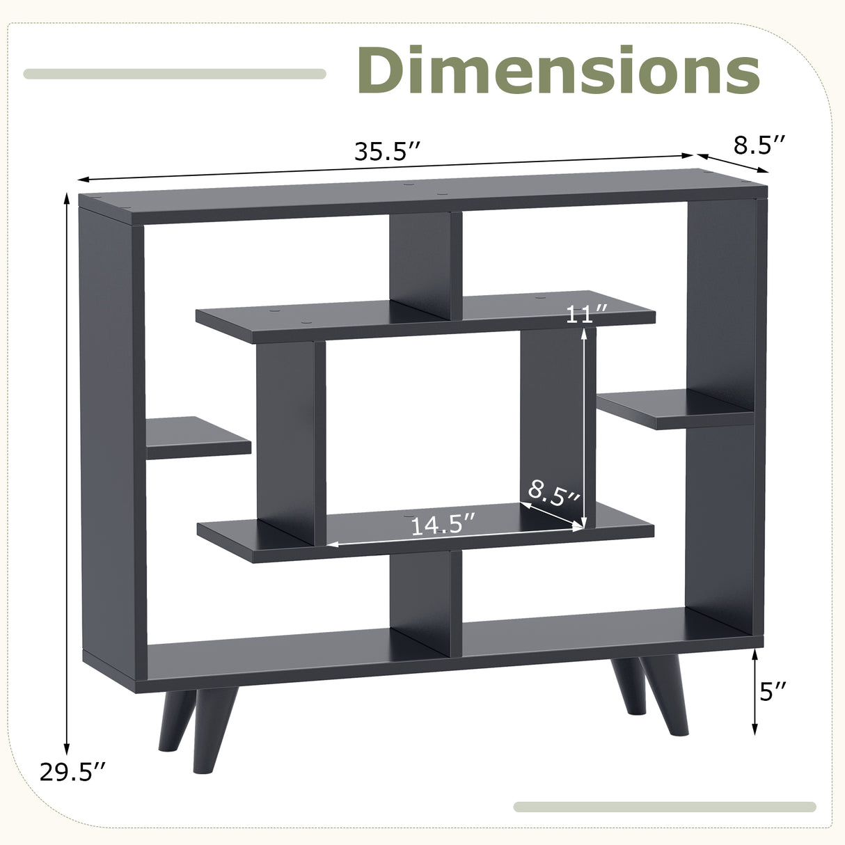 Geometric Bookcase with Anti-Tipping Kit and Storage Shelving Unit