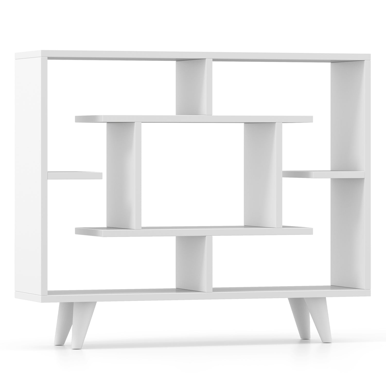Geometric Bookcase with Anti-Tipping Kit and Storage Shelving Unit