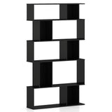 Geometric Bookshelf 5-Tier Bookcase with Open Shelves and Closed-back Cubes