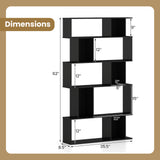 Geometric Bookshelf 5-Tier Bookcase with Open Shelves and Closed-back Cubes