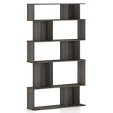 Geometric Bookshelf 5-Tier Bookcase with Open Shelves and Closed-back Cubes