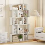 Geometric Bookshelf 5-Tier Bookcase with Open Shelves and Closed-back Cubes