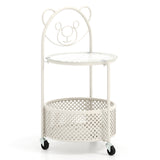 Modern Sofa Side Table on Lockable Wheels for Living Room Bedroom Study