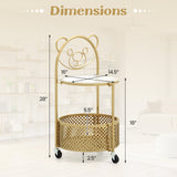 Modern Sofa Side Table on Lockable Wheels for Living Room Bedroom Study