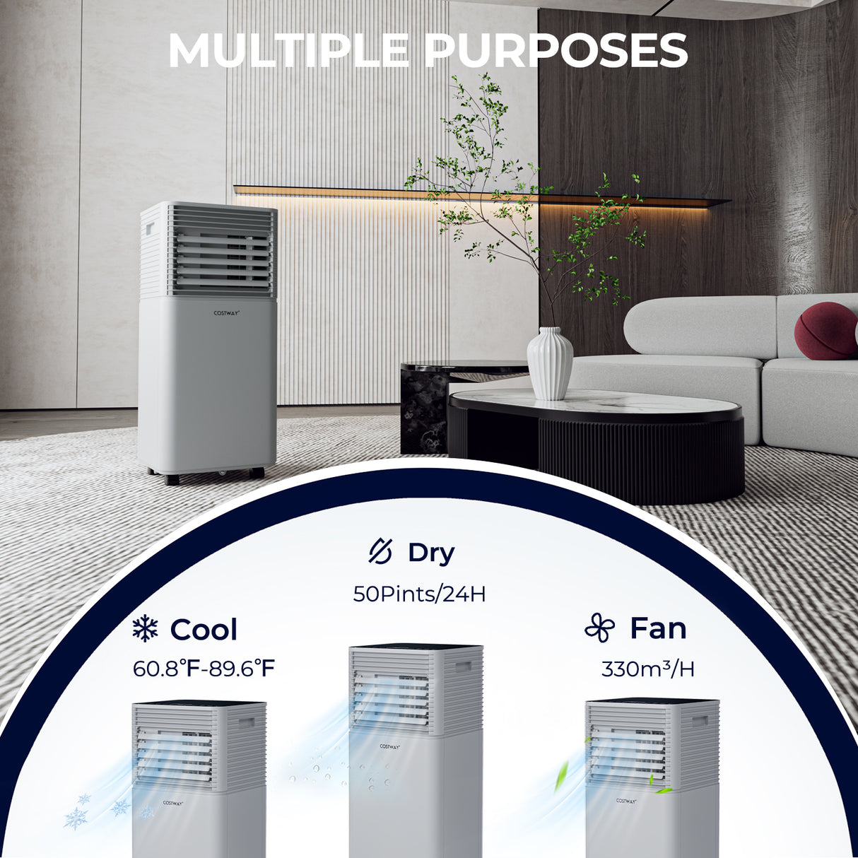 10000 BTU Air Cooler with Fan and Dehumidifier Mode