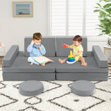 10-Piece Kids Play Couch Sofa with Portable Handle