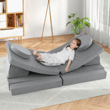 10-Piece Kids Play Couch Sofa with Portable Handle