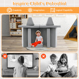 10-Piece Kids Play Couch Sofa with Portable Handle