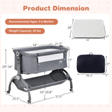 3-in-1 Baby Bassinet with Double-Lock Design and Adjustable Heights