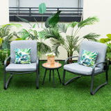 3 Pieces Patio Bistro Conversation Set with Waterproof DPC Tabletop