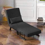Folding 6 Position Convertible Sleeper Bed Armchair Lounge Couch with Pillow