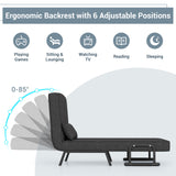 Folding 6 Position Convertible Sleeper Bed Armchair Lounge Couch with Pillow