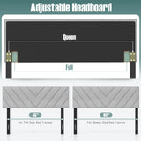 Linen Upholstered Headboard for Full and Queen Size Bed Frames