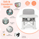 Portable Baby Booster Seat with Straps and Double Tray