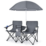 Portable Folding Picnic Double Chair with Umbrella