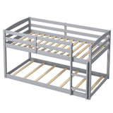 Twin Size Bunk Bed with High Guardrails and Integrated Ladder