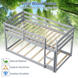 Twin Size Bunk Bed with High Guardrails and Integrated Ladder