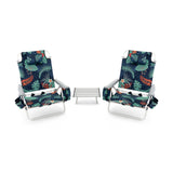 2 Packs 5-Position Outdoor Folding Backpack Beach Table Chair Reclining Chair Set