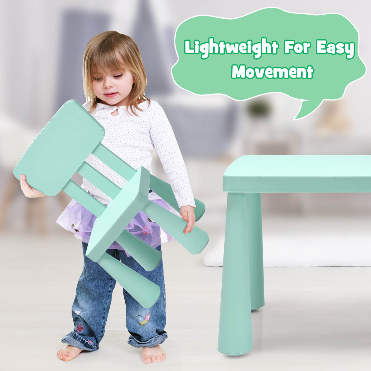 3 Pieces Toddler Multi Activity Play Dining Study Kids Table and Chair Set