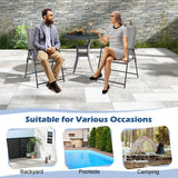2 Pieces Patio Folding Chairs with Armrests for Deck Garden Yard