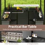 Grill Gazebo with Awning 3-Piece Outdoor BBQ Canopy Double-Tier Soft Top Barbecue Shelter