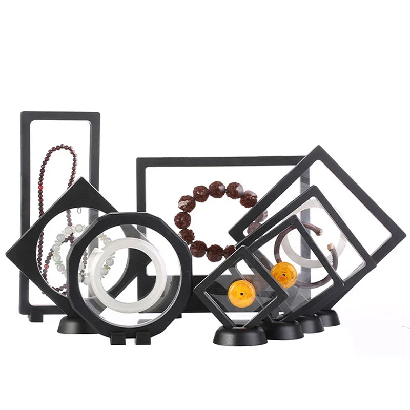 1Pc PE Film Jewelry Storage Box Brooch Coin Gems Jewelry Storage Box Dustproof Exhibition Decoration Floating Ring Case
