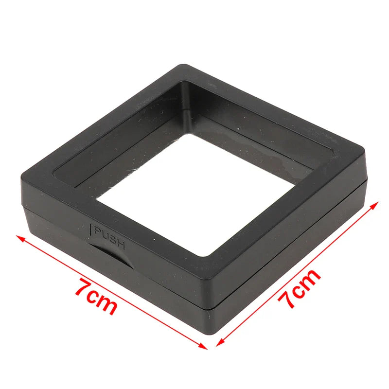 1Pc PE Film Jewelry Storage Box Brooch Coin Gems Jewelry Storage Box Dustproof Exhibition Decoration Floating Ring Case