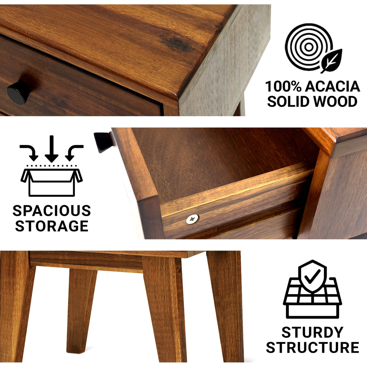 Sofia Solid Wood Nightstand