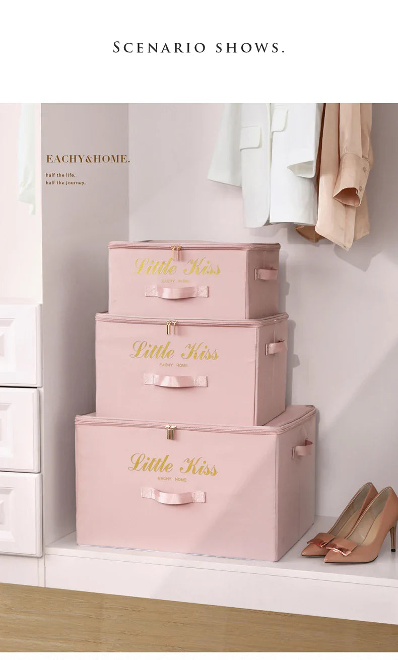 Foldable Storage Box Clothing Quilt Organizer Fabric Caja Organizadora Clothes Container Closet Home Organizer Large Capacity