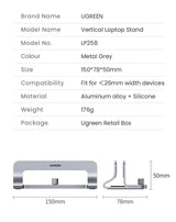 UGREEN Vertical Laptop Stand Holder For MacBook Air Pro Aluminum Foldable Notebook Stand Laptop Support MacBook Pro Tablet Stand