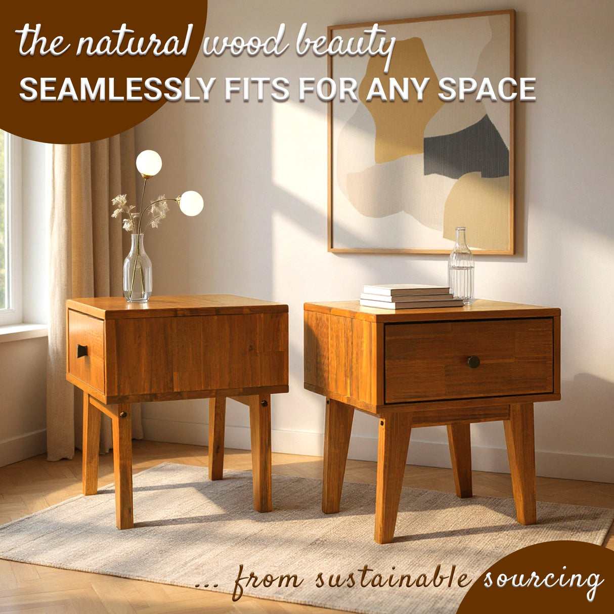 Sofia Solid Wood Nightstand