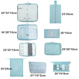 9 Pieces Set Travel Organizer Storage Bags Suitcase Packing Set Storage Cases Portable Luggage Organizer Clothes Shoe Tidy Pouch