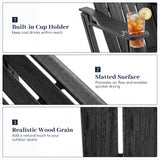 HDPE Adirondack Chairs with Realistic Wood Grain for Backyard Lawn