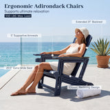 HDPE Adirondack Chairs with Realistic Wood Grain for Backyard Lawn