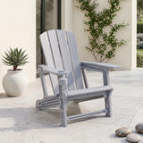 HDPE Adirondack Chairs with Realistic Wood Grain for Backyard Lawn
