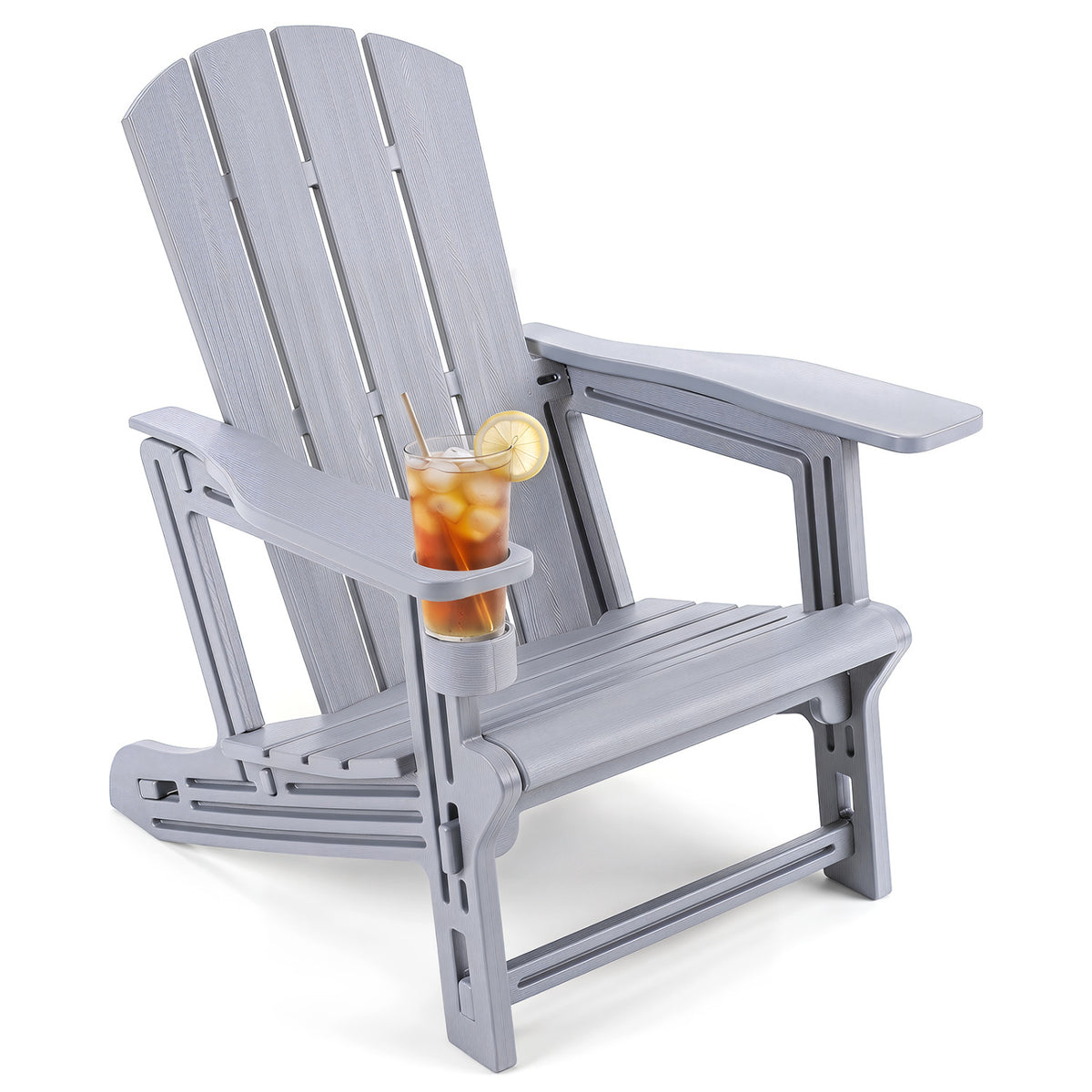 HDPE Adirondack Chairs with Realistic Wood Grain for Backyard Lawn