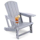 HDPE Adirondack Chairs with Realistic Wood Grain for Backyard Lawn